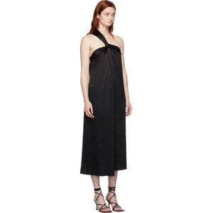 Nanushka Black Satin Single Strap Zena Dress
